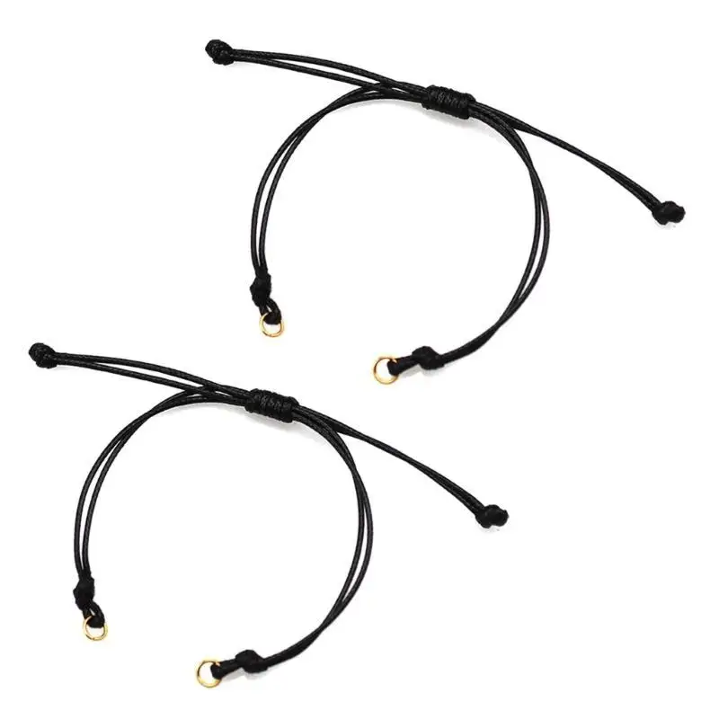 A52E 2 Stück farbiges Wachsfaden-Armband, handgefertigtes geflochtenes Armband, böhmischer Schmuck – Detail 3
