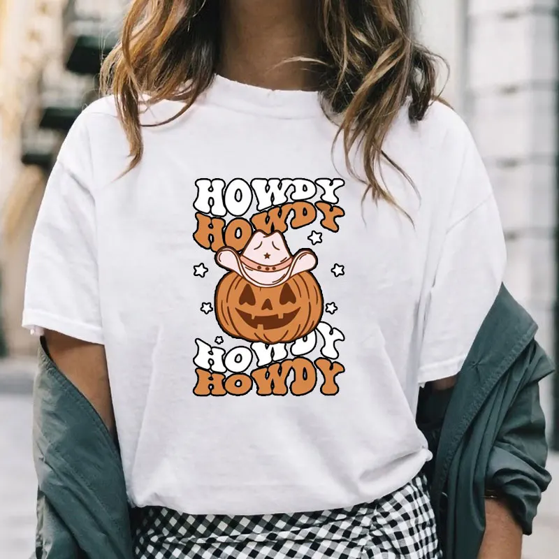 Halloween Trick or Treat Tshirt Pumpkin Coffee Latte Drink Cup Spice T-shirt  Girl Y2K Harajuku Tee Tops Female Sreewear Clothes