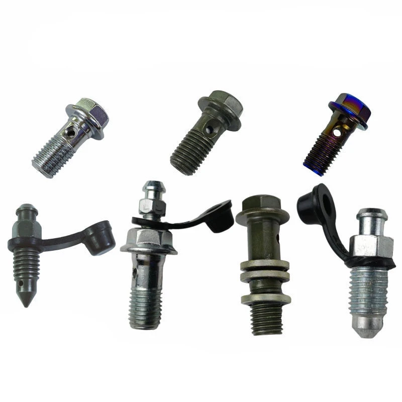 5/20pcs Motorcycle Brake Pump Calipers Exhaust Bleed Screw M8 M10 1.25 1.0 Picth with Rubber Dust Cap for Moped Scooter view 4