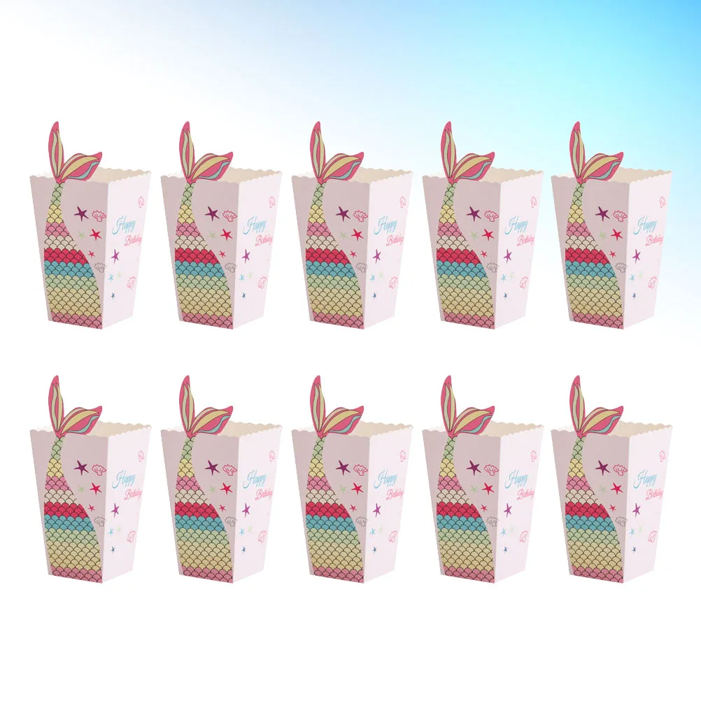 

48 Pcs Snacks Container French Fries Box Popcorn Boxes White Cardboard Party Treat