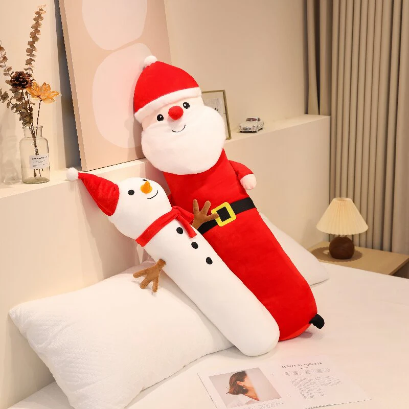 

Funnyt мультфильм Рождественский снеговик Санта-Клаус плюшевые игрушки уютная длинная подушка Kawaii фестиваль домашний декор детский компаньон