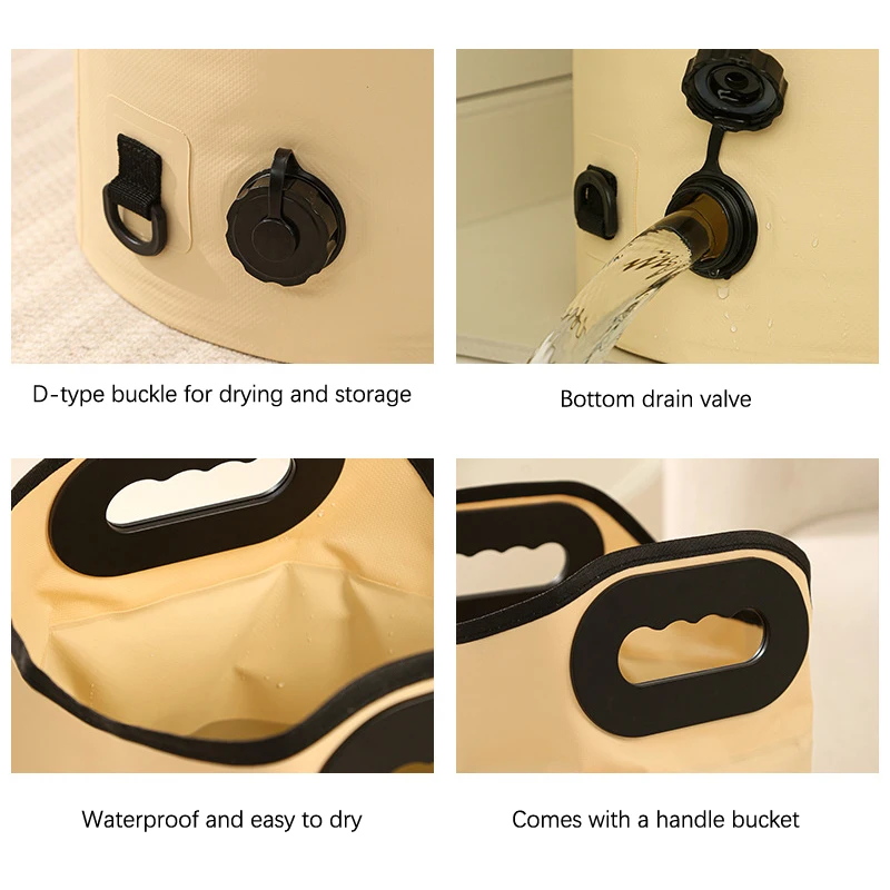 

Портативная складная ванна для ног с глубоким заморанием, большое ведро с дренажем для дома, спа, релаксации, путешествий, теплая ванна для ухода за ногами