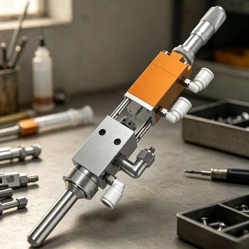 Pneumatic Precision Stainless Steel High-Frequency Spray Valve for Glue Paint Three-Proof Coating Round Dispensing