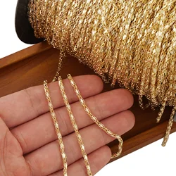 6 Feet 2.4mm 14K Gold Filled 3D Rhombus Diamond Chain Unfinished Chains for Necklace Bracelet Making Free Shipping DIY accessory