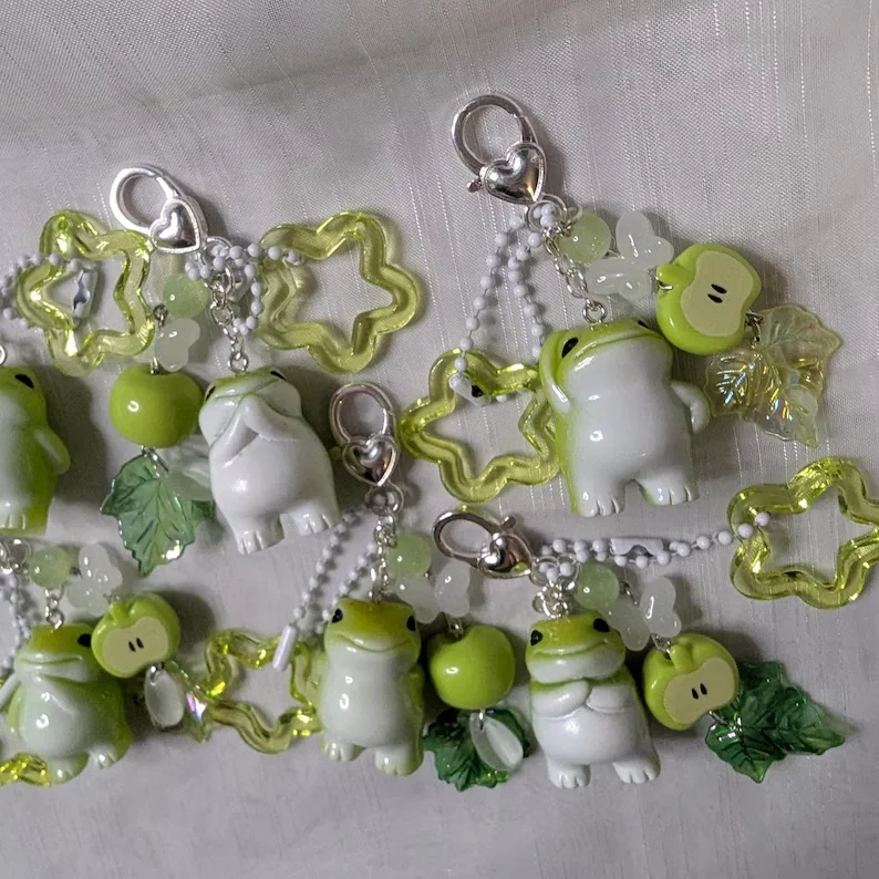 Frosch Schlüsselanhänger Handgefertigter Y2K-Schmuck