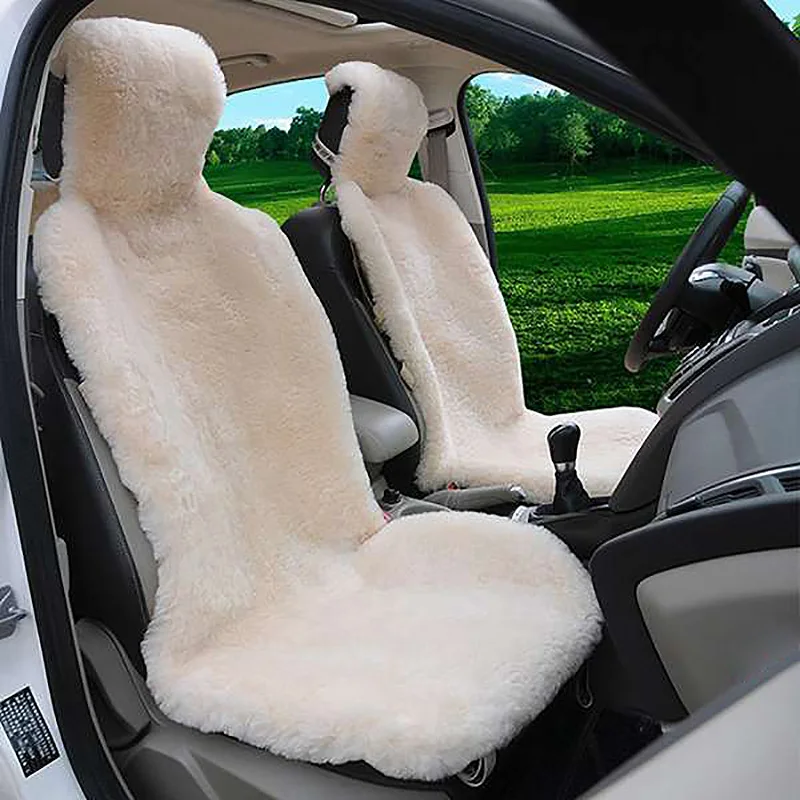 Car Seat Covers Universal Size for Seat Cover Accessories Automobiles Wool Sheepskin Car Front Seats Covers