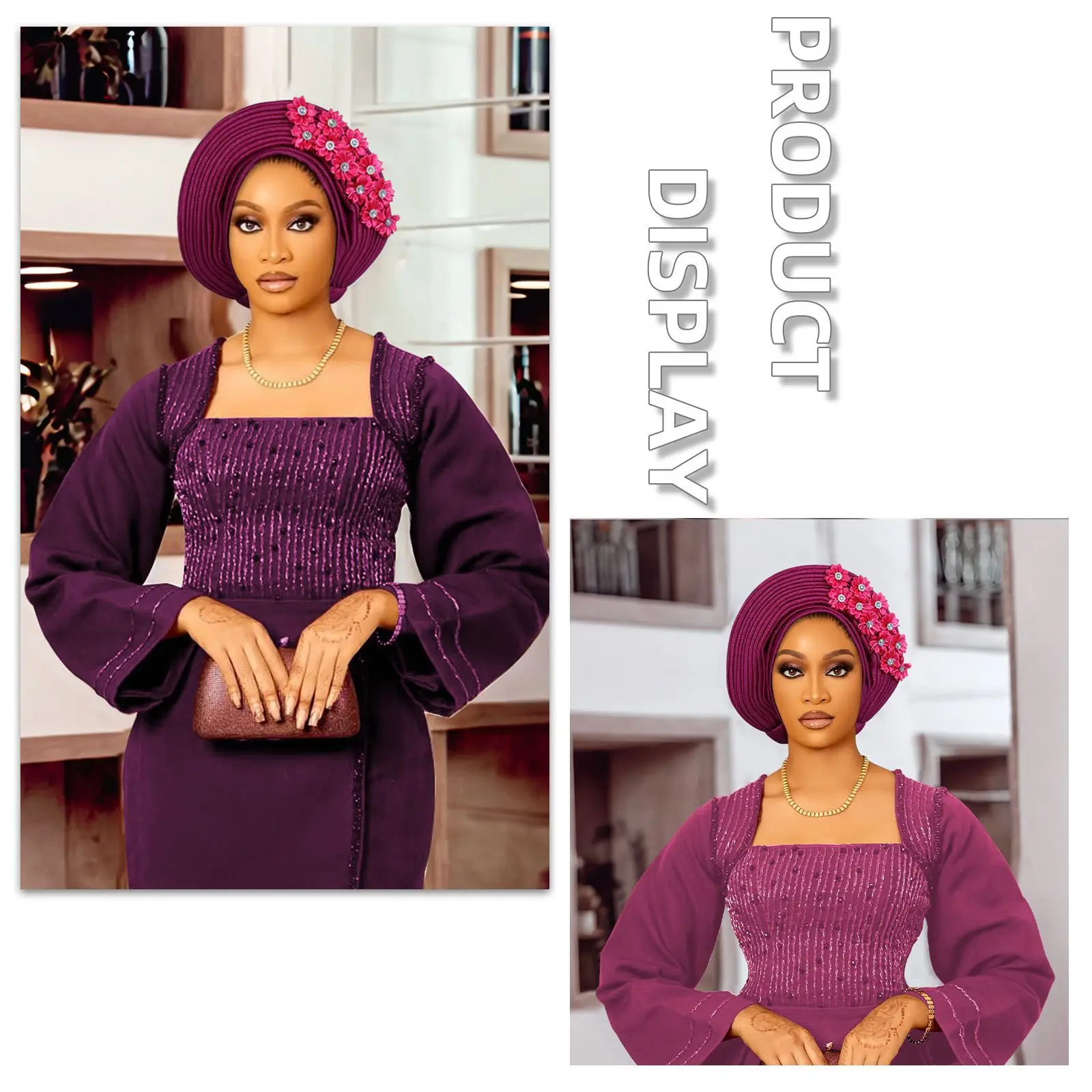 Bonnet Femme Gele Headtie Already Made Nigerian Turbans for Women Aso Oke Gele African Head Wrap Fashion Cap High Quality 1Set