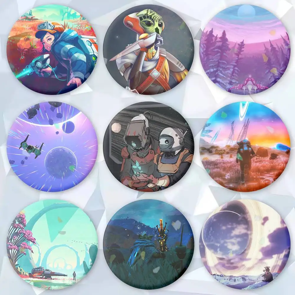 NMS No Mans Sky Game Button Pins Backpack Clothing Decor Brooch Badge Jewelry Gifts for Kids