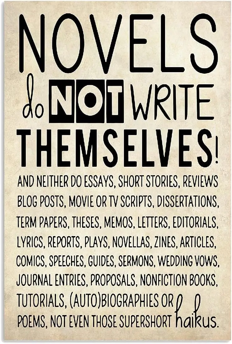 Writing Writer Metal Signs Vintage Room Wall Decor Novels Do Not Write Themselves Tin Posters For Office Club Home Art Plaq