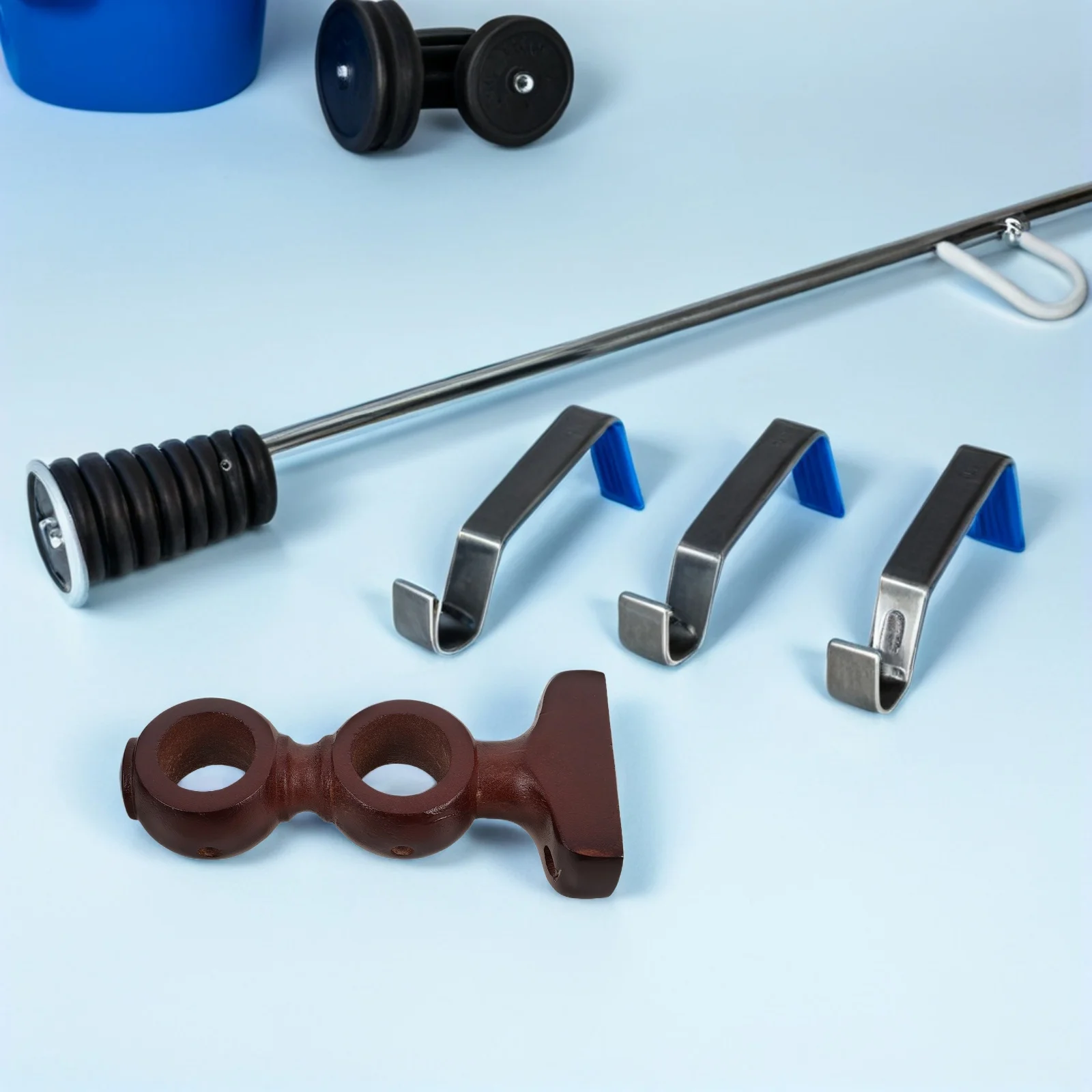 

2Pcs Double Curtain Rod Hooks Wooden Brackets Heavy Duty Drapery Pole Holders Wall Mounted Curtain Rod Supports for Bedroom