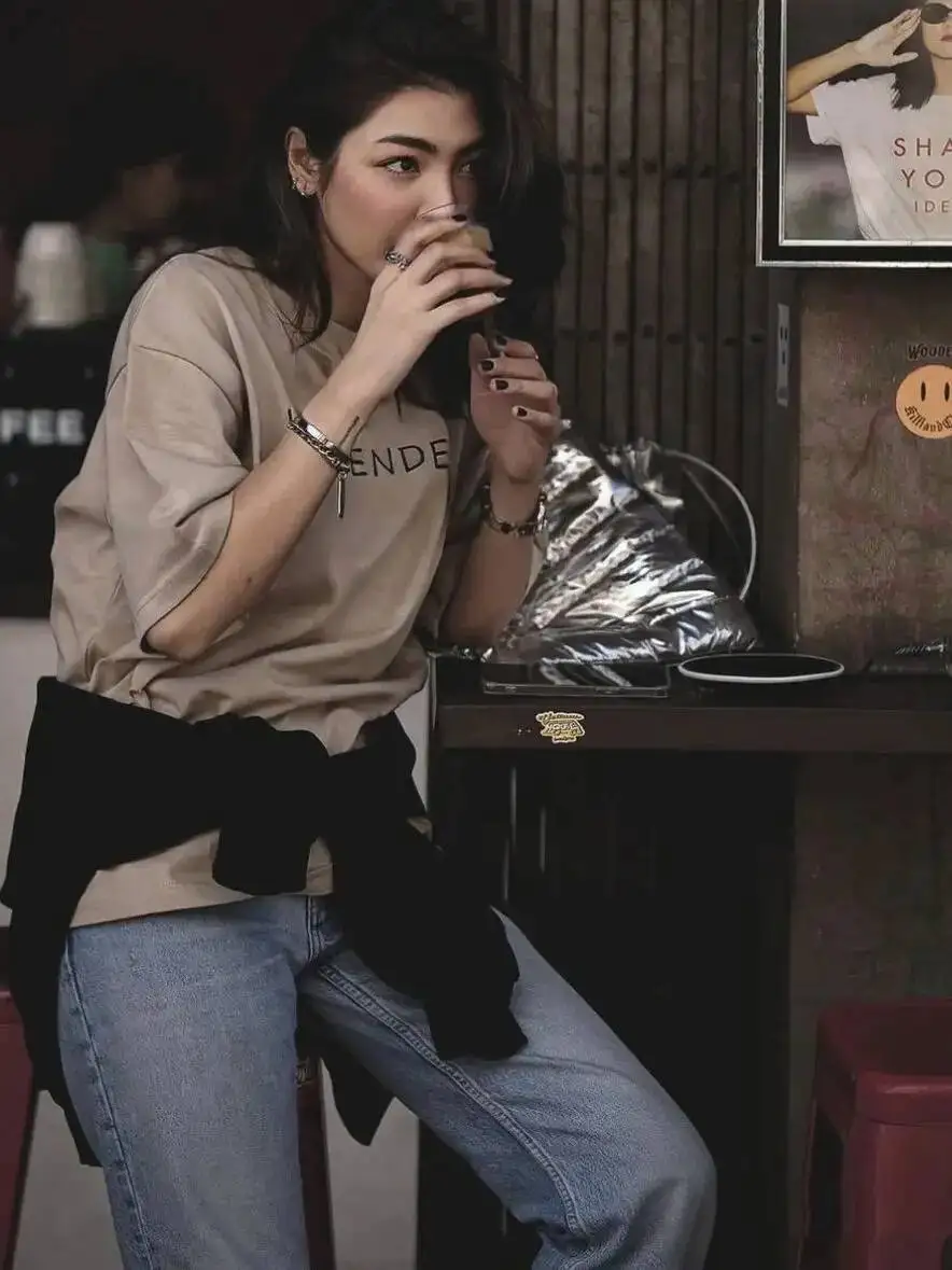 T-pop New Thailand Stars Drama BlankTheSeries fayeyoko faye yoko Costume casual loose student short-sleeved t-shirt Gift