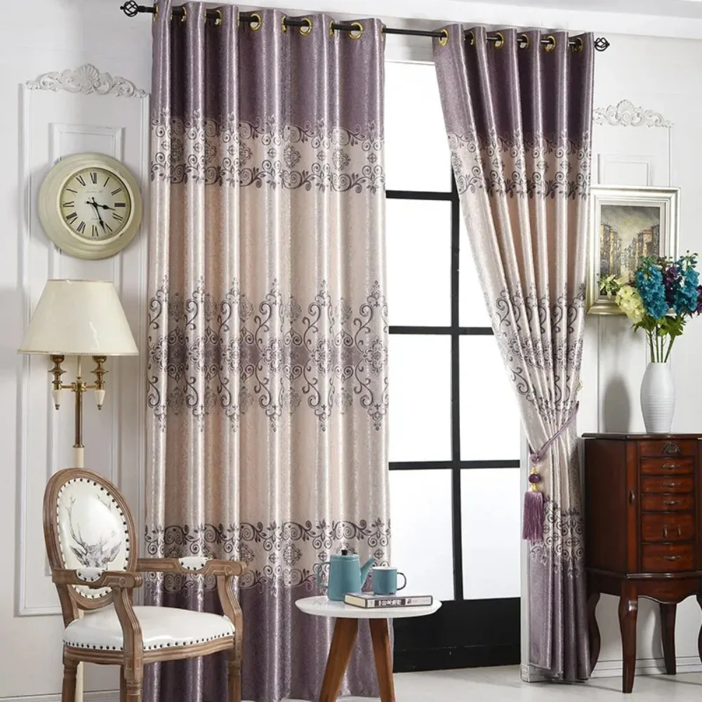 

Small Phoenix Tail Jacquard Curtains for Living Dining Room Bedroom Single-sided Double-sided Printed Printed Blackout Custom