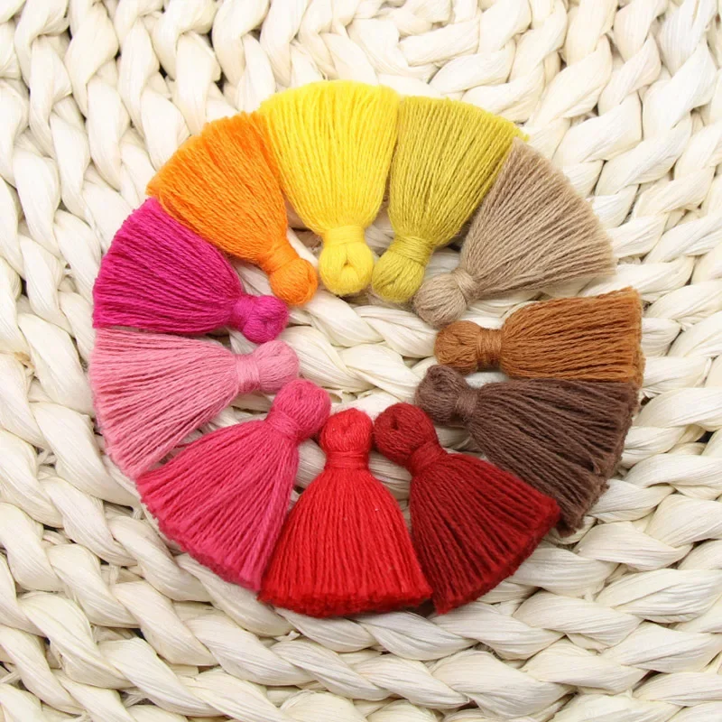 30/50pcs Mini 3cm Pure Cotton Tassels Fringe Sewing Home Sewing Accessories Tassels DIY Key Curtains For The Room Access Decor