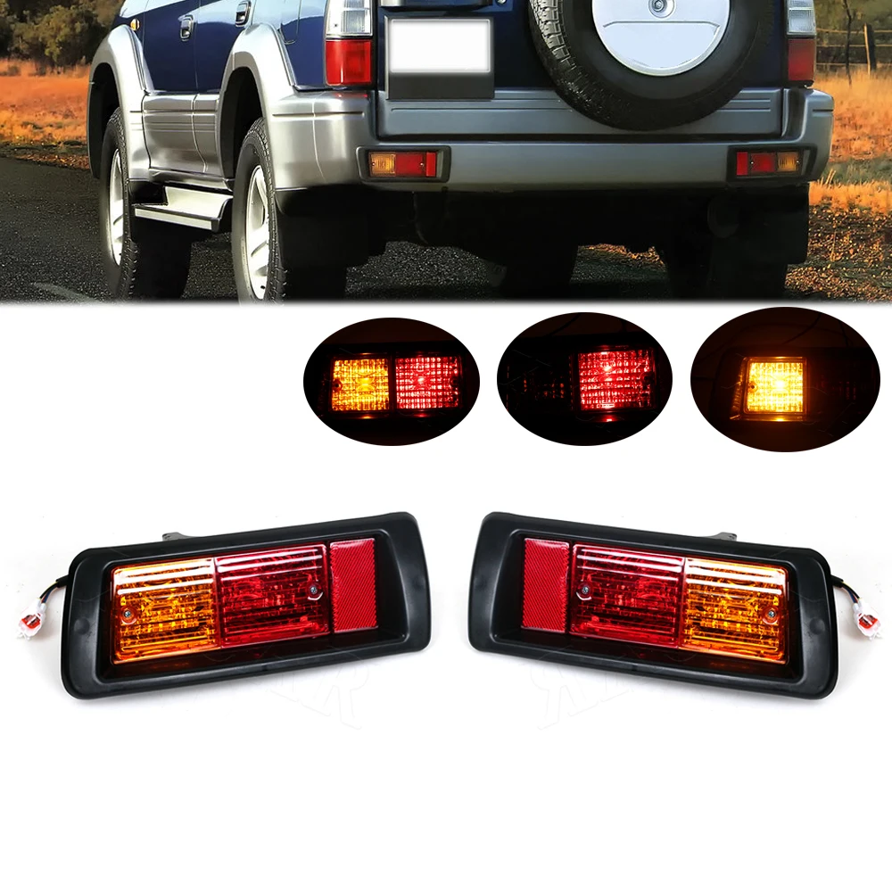 

Rear Bumper Reflector Brake Light Warning Tail Light Lamp For Toyota Land Cruise FJ90 1996 1997-2002 81560-60440 81551-60510