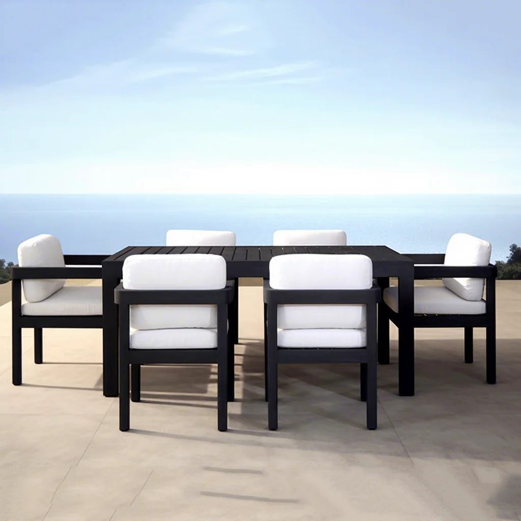 Modern Aluminum Farmhouse Park Garden Customized Sofa Set Durable UV-Resistant Weather Resistant Waterproof Comfortable Outdoor