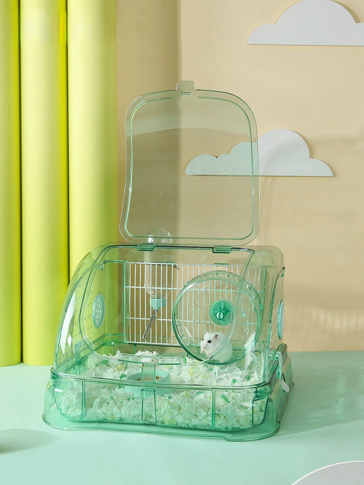 

Hamster Cage Acrylic Transparent Pet Cage Golden Bear Cage Home Pet Supplies Luxury Large Villa Nest Pan Type Animal Cages