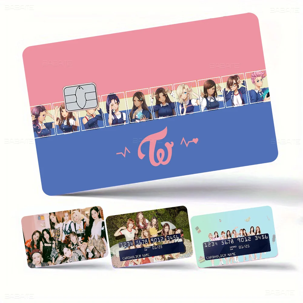 Twice Credit Card Skin Stickers For VISA Bank Bus Metro Access Card Protective Film Cover Sticker Decal Women