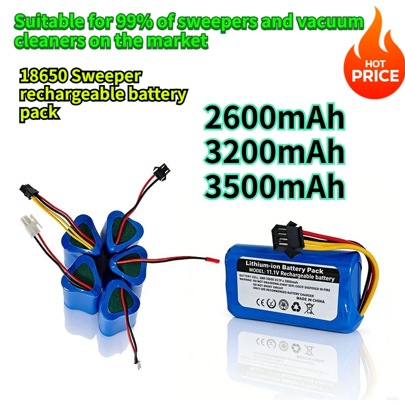 

18650 11.1V 3500mAh sweeper rechargeable battery pack suitable for 99% of sweepers and vacuum cleaner lithium-ion batteries