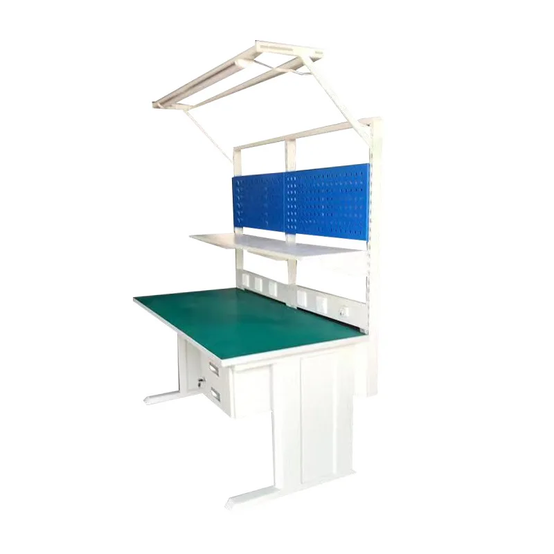 

Assembly line maintenance and inspection work table Adjustable outlet lamp work table