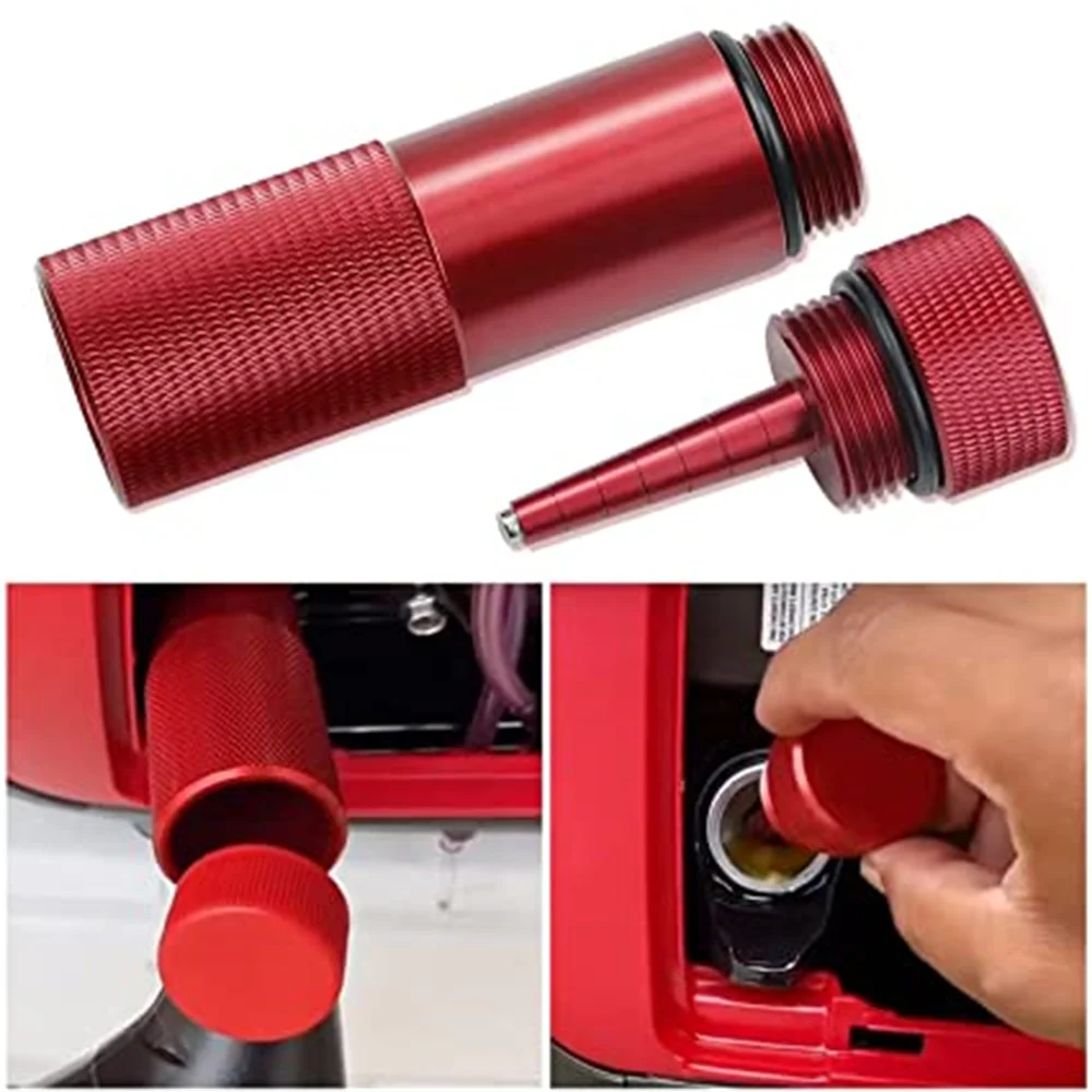 2pcs Red Oil Change Funnel And Magnetic Dipstick For Honda Eu2200i Generator Car Accessories