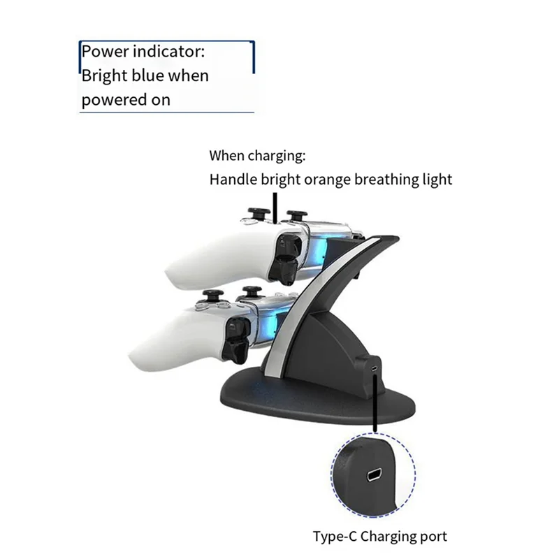 Игровой контроллер для PS5 HBP-253 Беспроводные зарядные устройства типа самолета Базовая док-станция 2-4.5H B