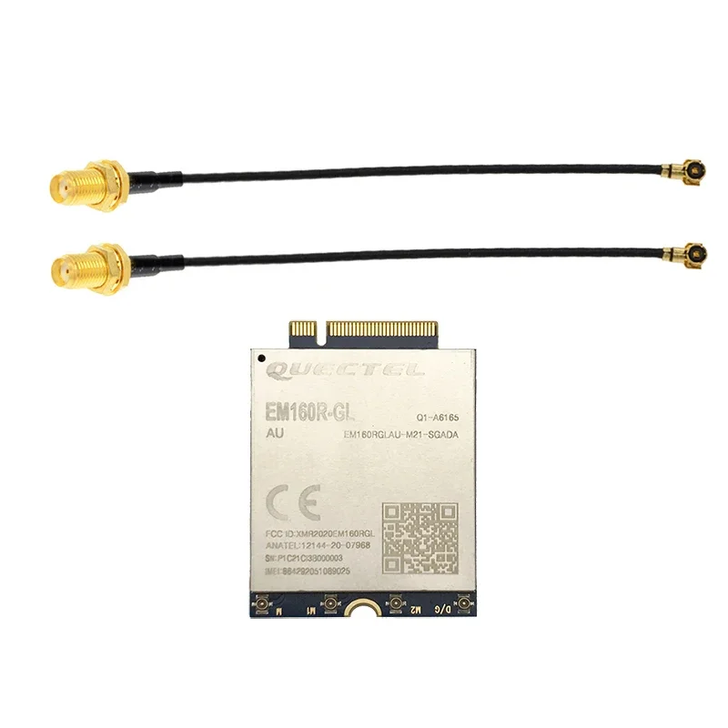 Quectel EM160R-GL مع محول M.2 /MHF4 ضفيرة 4G LTE-A Cat16 M.2 وحدة عامل الشكل أسرع من EM12-G EM120R-GL