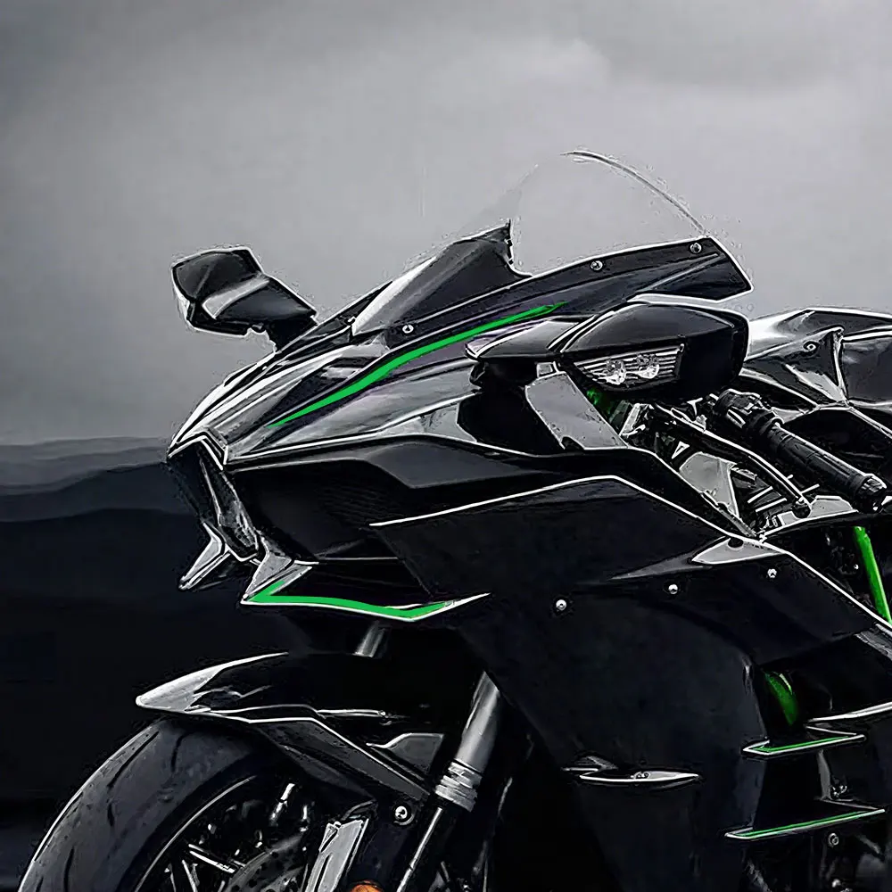 

4 шт., наклейка на переднюю лампу мотоцикла, украшение на фару, светоотражающая предупреждающая полоса для Kawasaki Ninja NINJA400 H2 H2SX