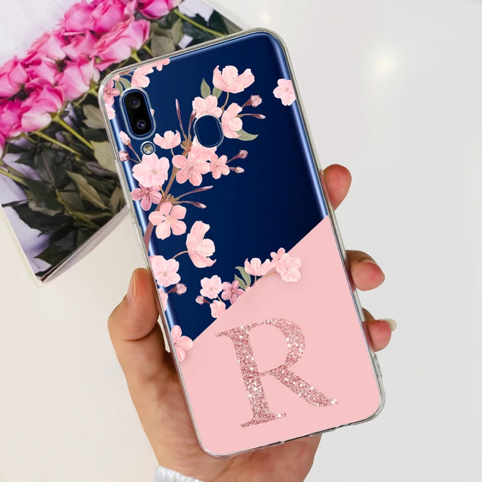 For Samsung Galaxy A30 Case SM-A305F Phone Cover Cute ABC Letters Clear Silicone Soft Funda For Samsung A20 A20e A205F A202 Capa