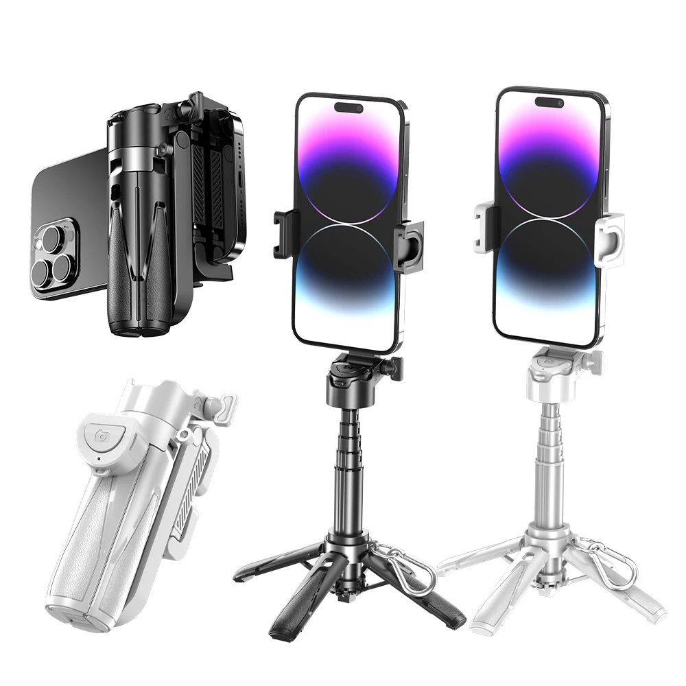 Wireless Selfie Stick Tripod Stand Bluetooth Remote Foldable Desktop Phone Holder With Keychain for Mobile Phone Shooting Tiktok