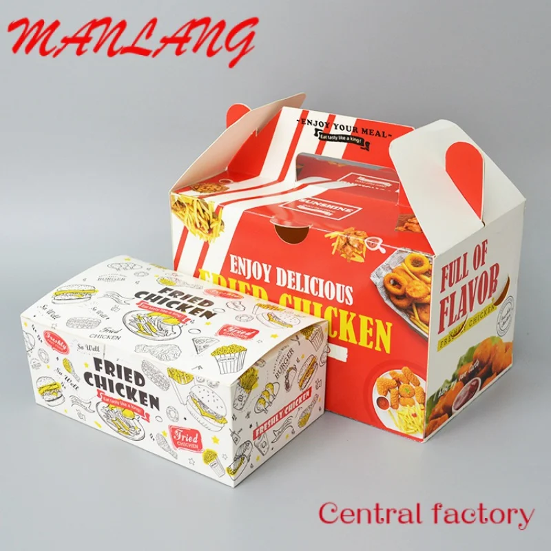 Custom Restaurant Fastfood Verpakking Gebakken Kip Chips Afhaalmaaltijden Doos Verpakking