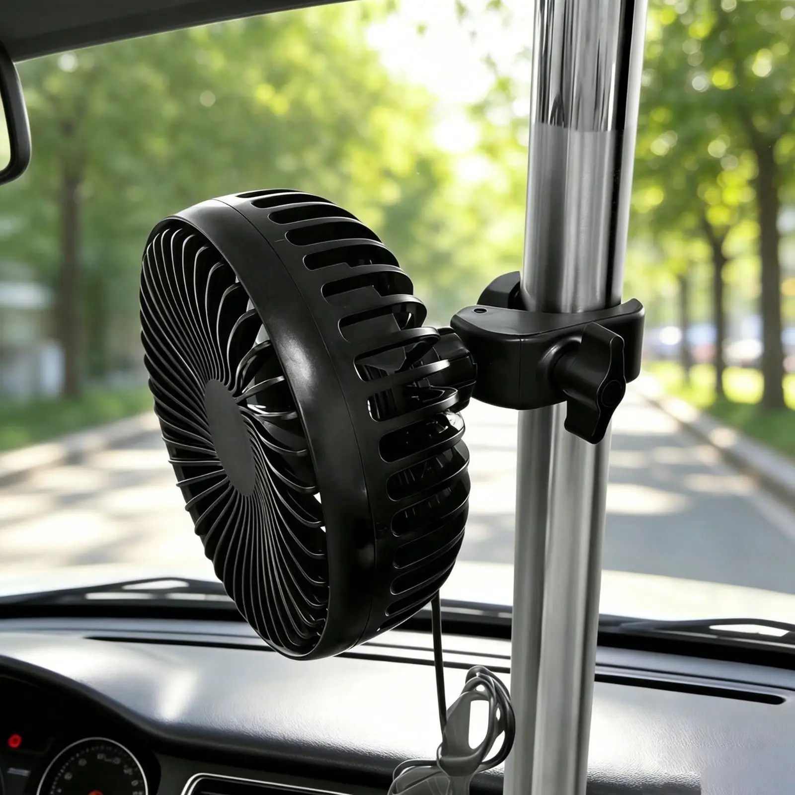 Golf Cart Fan Simple Installation Accessories Practical Attachment Direct Replace USB Powered High Performance Black Cooling Fan