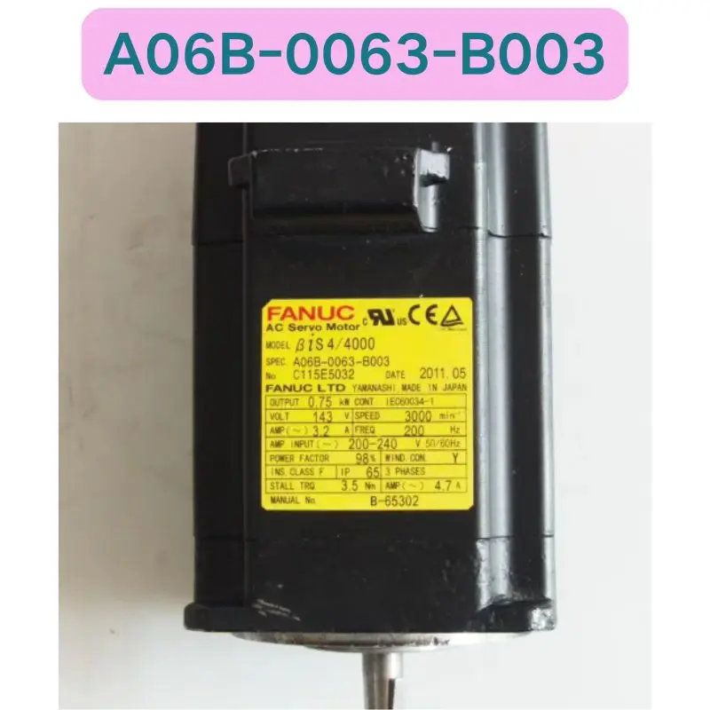 Second-hand A06B-0063-B003 servo motor Functional test OK Fast delivery