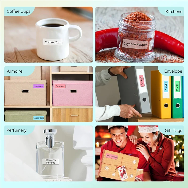 160Pcs Label Tapes Print Master Labels Refill Name Label 12 x 40mm Laminated Stickers Compatible D30 Thermal Label Paper Printer