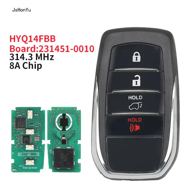 

JsHonYu HYQ14FBB 231451-0010 Smart Remote Key for Lexus RX350 RX450h 2016-2020 314.3MHz 8A Chip G Board 4 Button Fob
