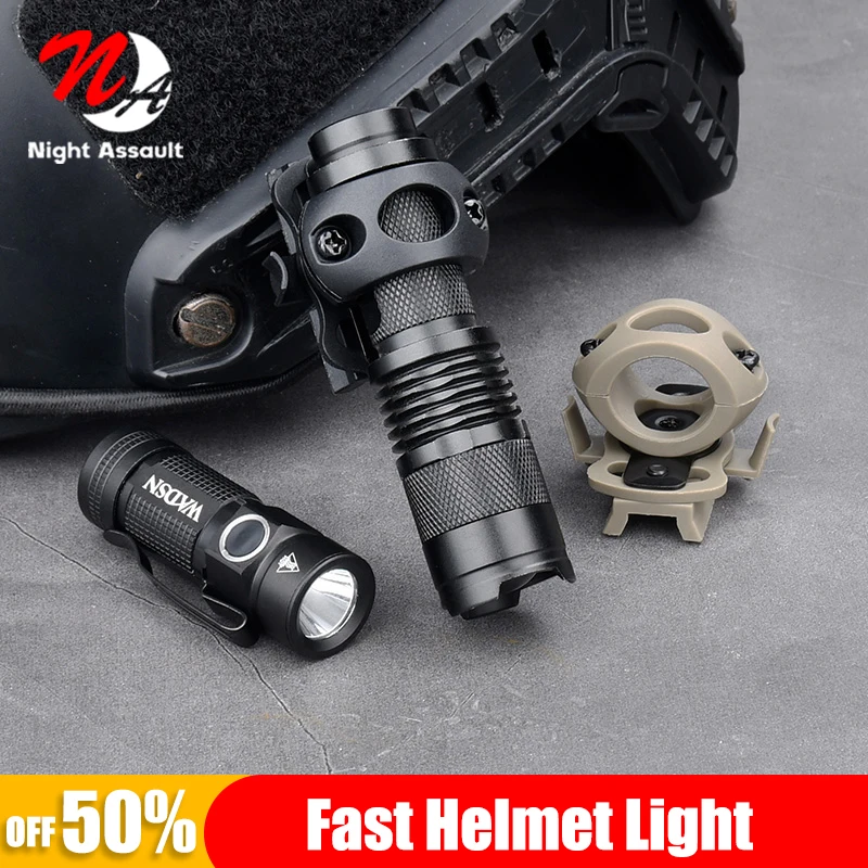 WADSN Fast Helmet Light Tactical Flashlight AIrsoft Strobe Constant Moment Helmet Lamp With White Scout Light