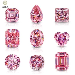 Pink Moissainte Diamond Stone 0.5ct-3ct D Color Gemstone Loose Gemstones Passed Diamond Tester GRA Certificate Ring Material