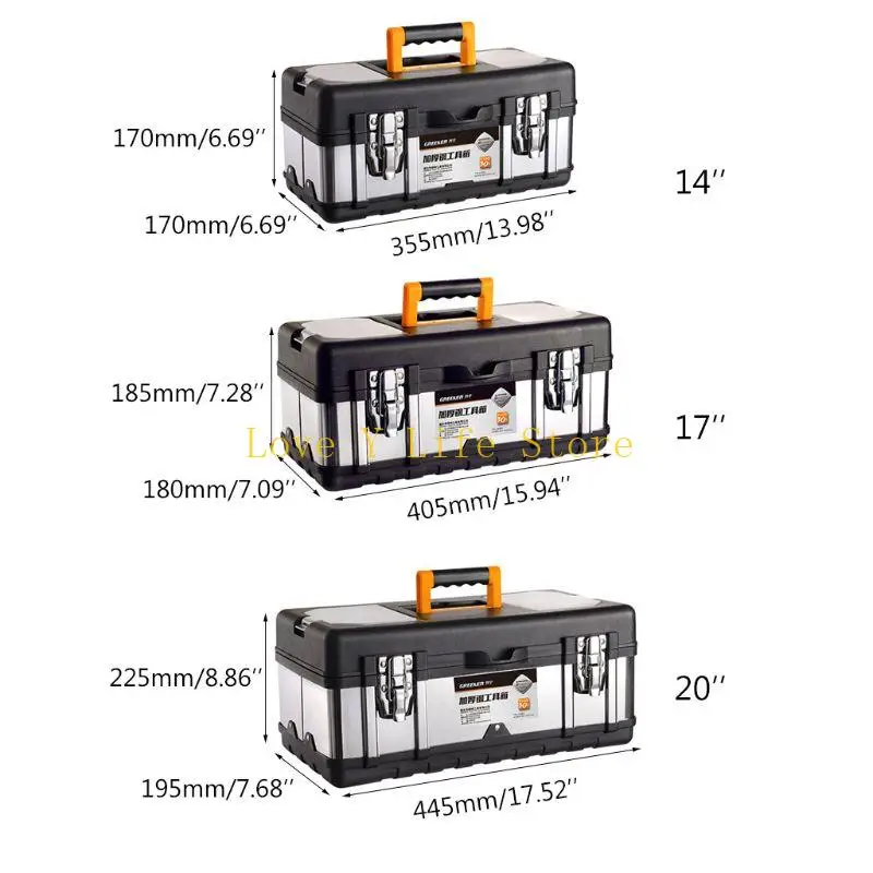 L74C Multifunzionale Struttura a doppio strato in acciaio inossidabile Organizzatore portatile in plastica con hardware a manico