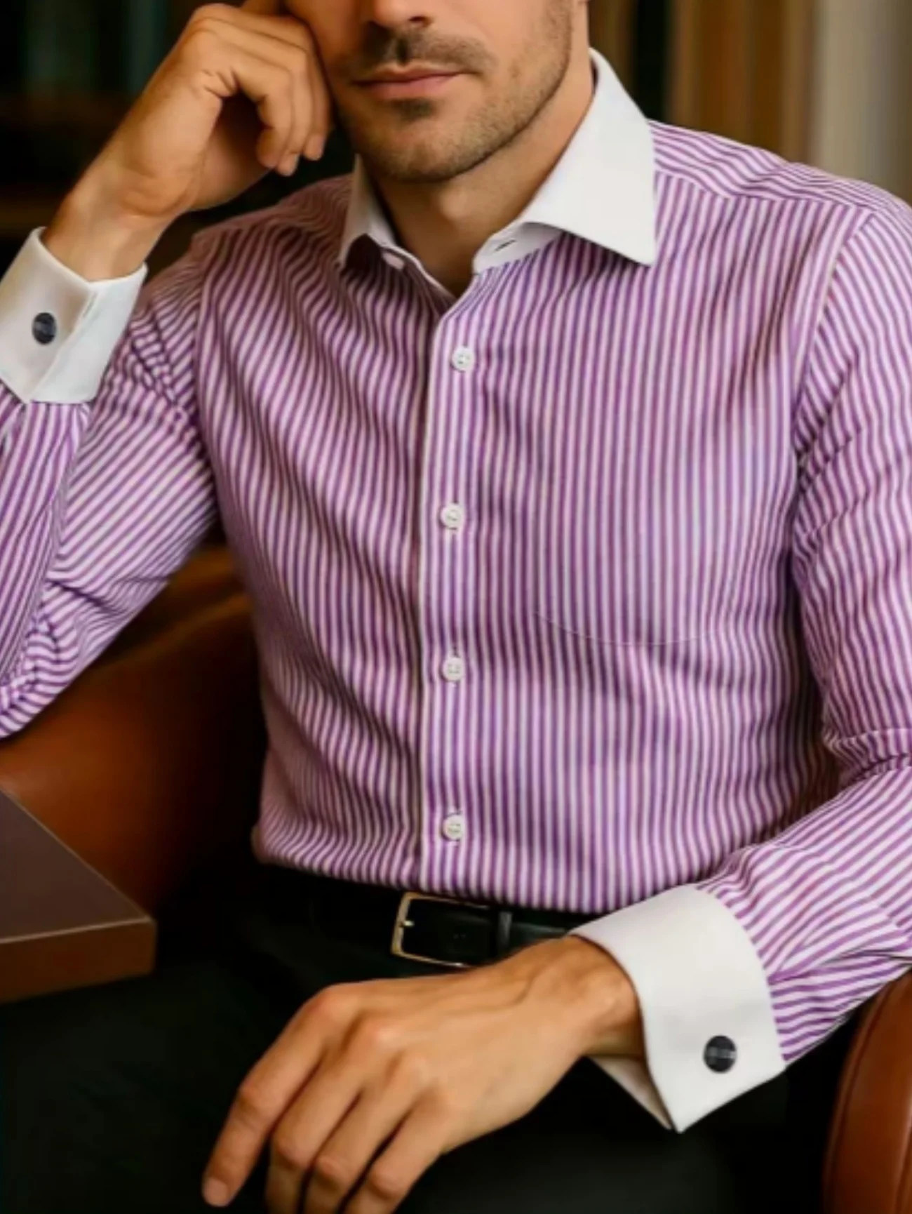 

Men's Shirt Button Shirt Casual Shirt Black Red Blue Long Sleeve Striped Lapel Daily Vacation Wear Fashion Casual Tops Shirt