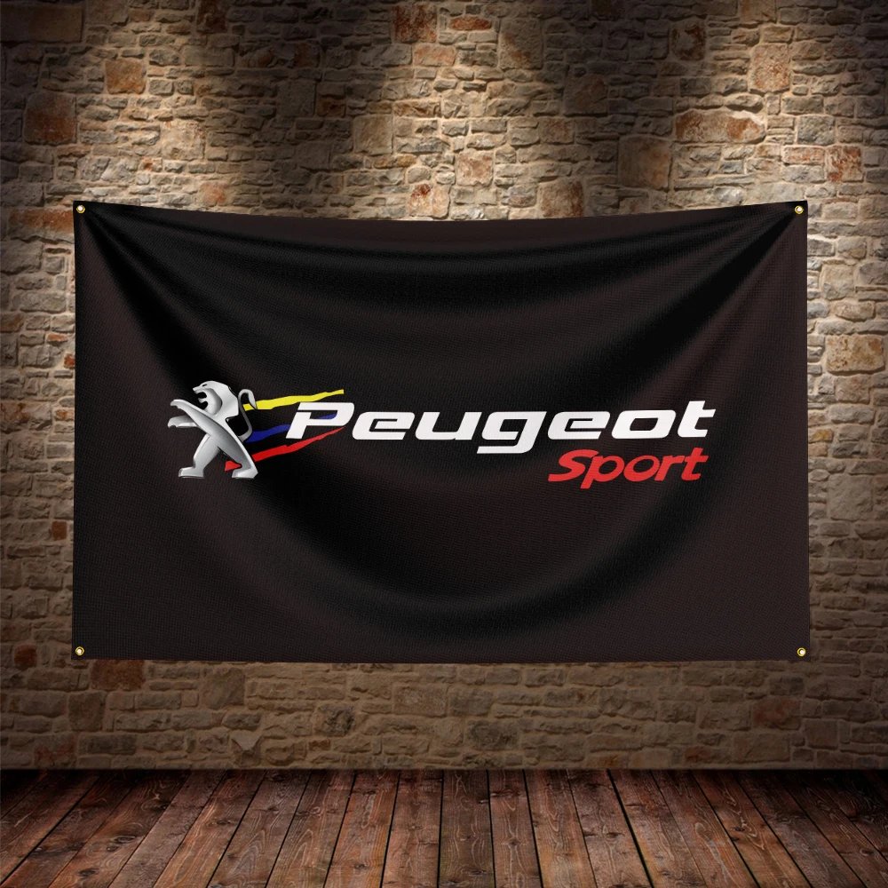 90x150cm Peugeots Sport Flag Polyester Printed Racing Car Banner Garage or Outdoor For Decoration