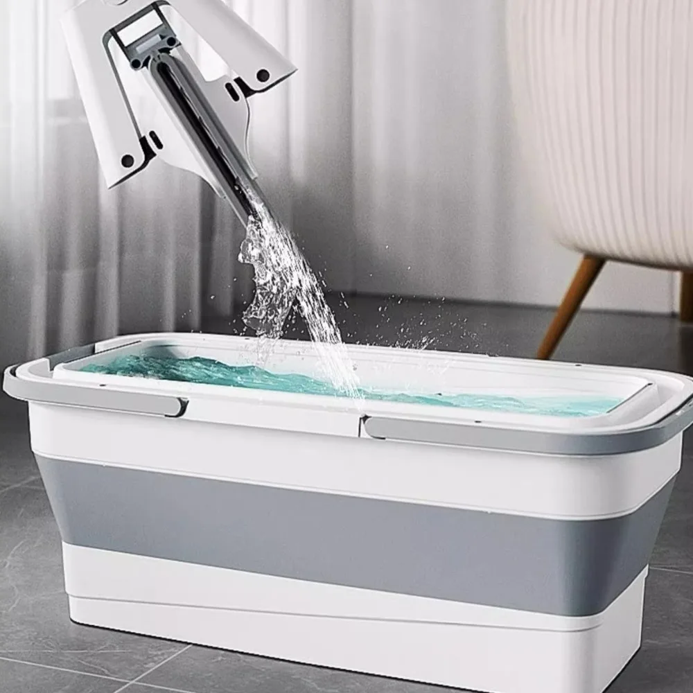 

Household Cleaning Rectangular Foldable Mop Bucket Space-Saving Reusable Laundry Barrel Portable Large Washing Basin Car Wash