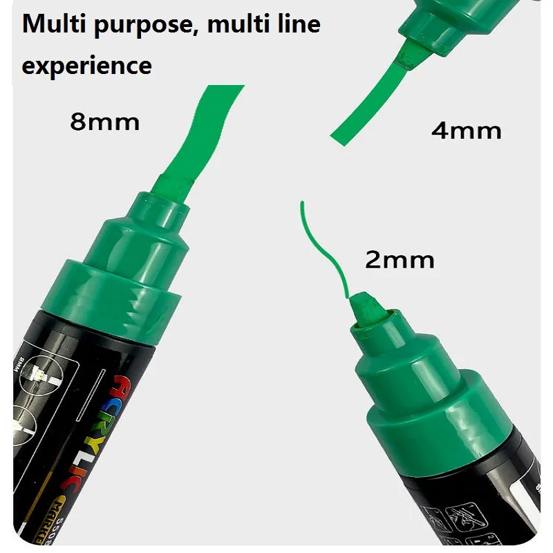 Imagem -06 - Grande Capacidade Acrílico Caneta Marcadora Linha Largura Ultra Wide Canetas Pop Publicidade Desenhada à Mão Poster Markers mm 15 mm