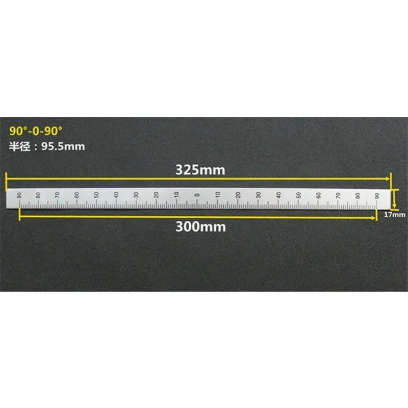 2pc Milling Machine 90-0-90 Scale Ruler Sticking Aluminum Arc Scale Angle Ruler