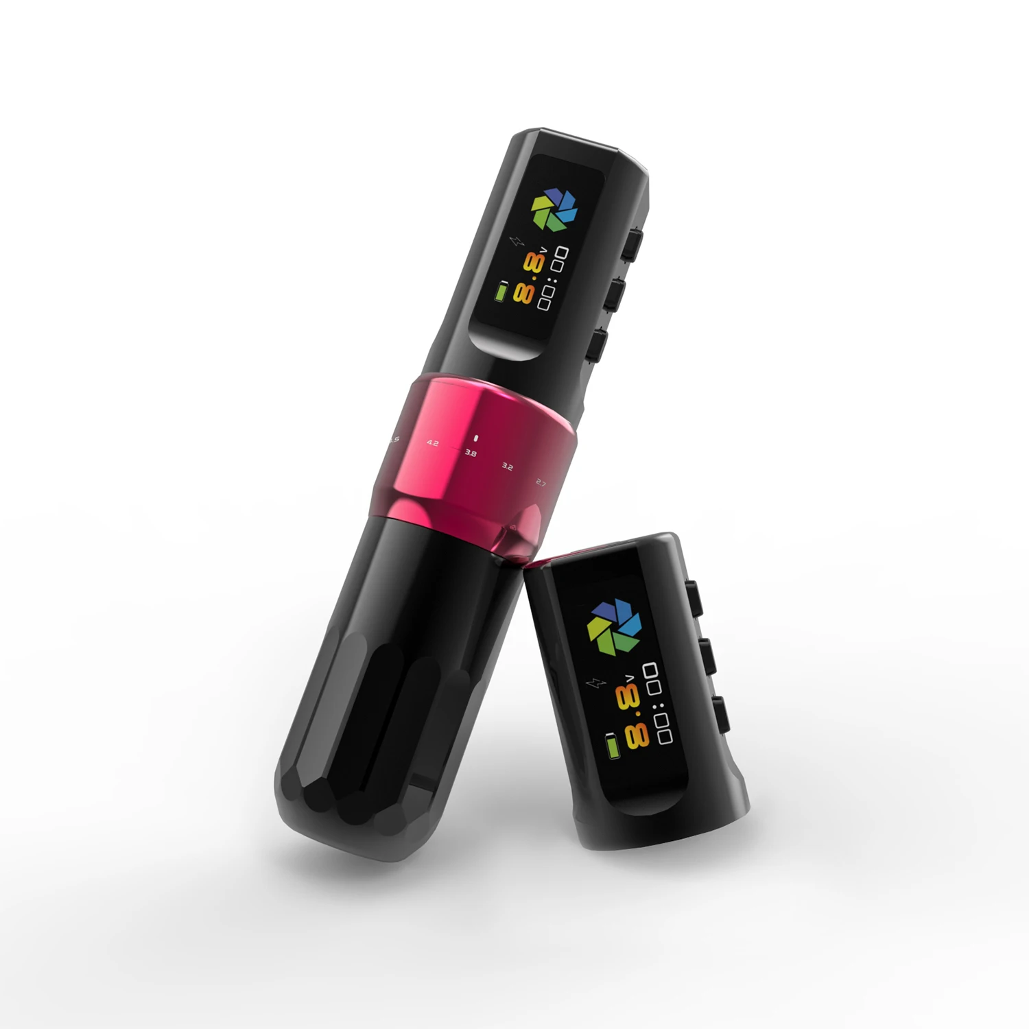 آلة قلم الوشم اللاسلكي القابل للتعديل مع شاشة LED ببطارية 2000 مللي أمبير في الساعة، مسدس وشم احترافي عالي الجودة