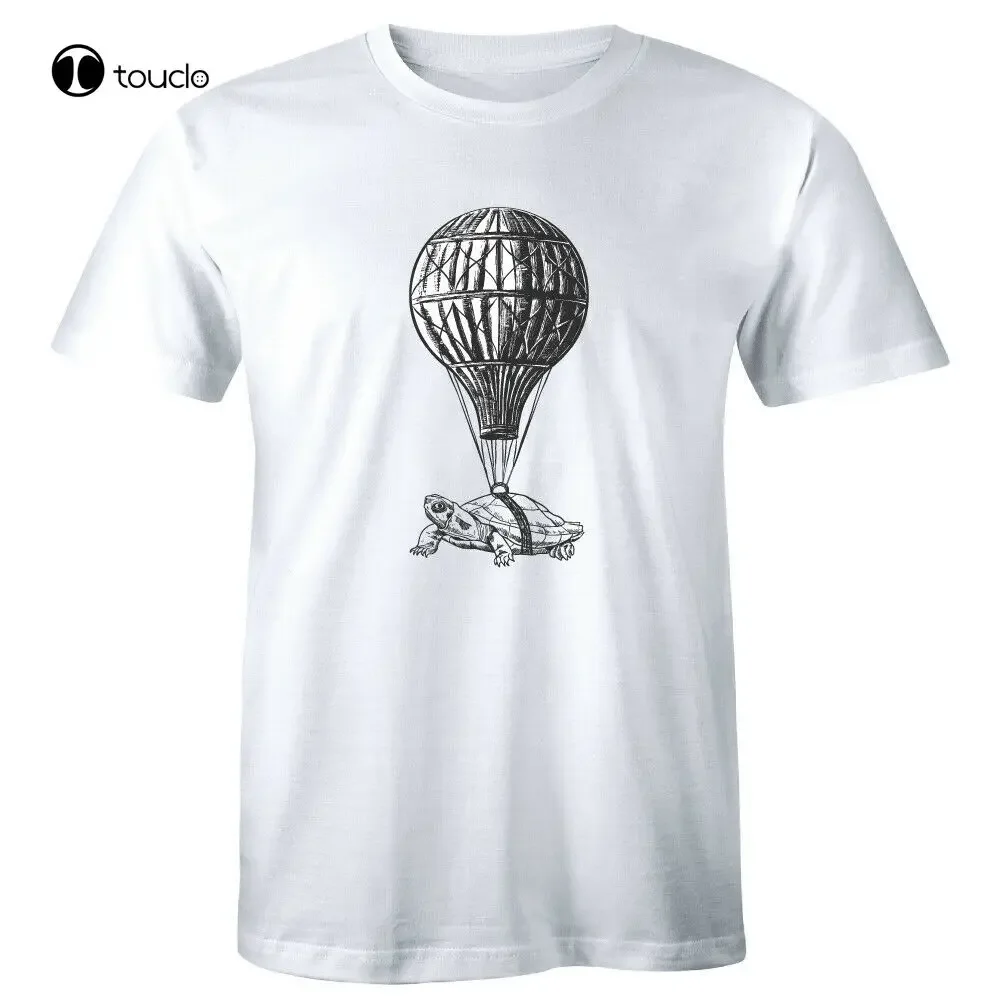

Flying Turtle With Hot Air Balloon Image T-Shirt For Men Funny Tee Shirt Tee Shirt