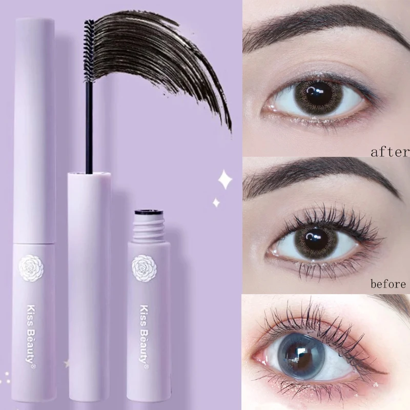 Mascara à tête Fine, étanche, épais, bouclé, petite brosse, résistant à la sueur, cils, maquillage, cosmétiques