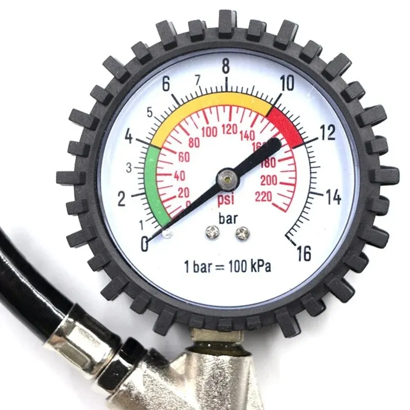 Jauge de surveillance multifonctionnelle de la pression d'air des pneus de voiture et de moto, testeur de compresseur d'air, compteur à cadran, outils de pompe de gonflage, 220psi