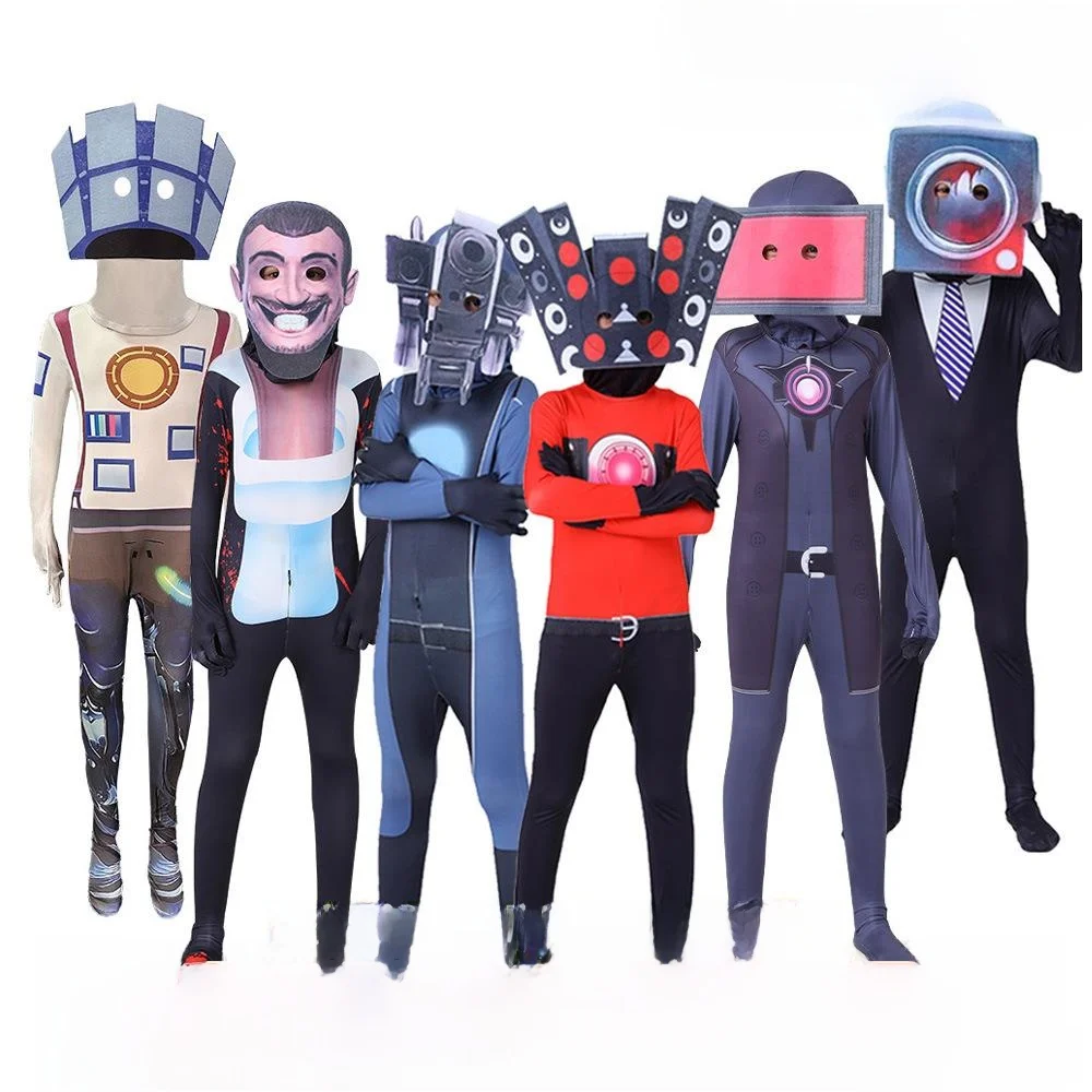 زي تنكري للأطفال لعيد الهالوين، بدلة ضيقة على شكل كاميرا مراقبة ضد رجل المرحاض 2 سكيبيدي #3