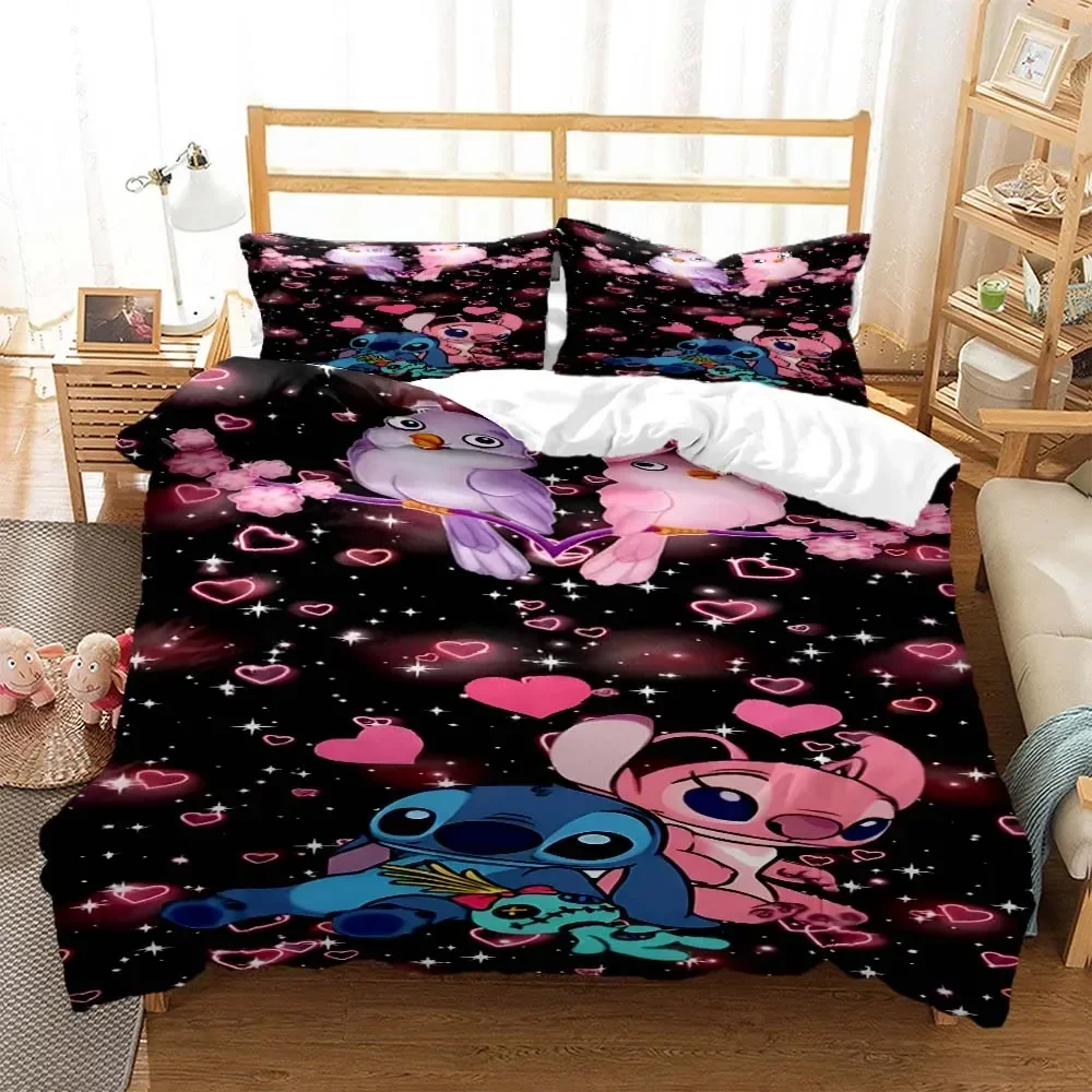 Disney Stitch Bedding Sets Quilt Cover With Pillowcase Twin Full Queen King Bedclothes For Boys Girls Christmas GiftCustom