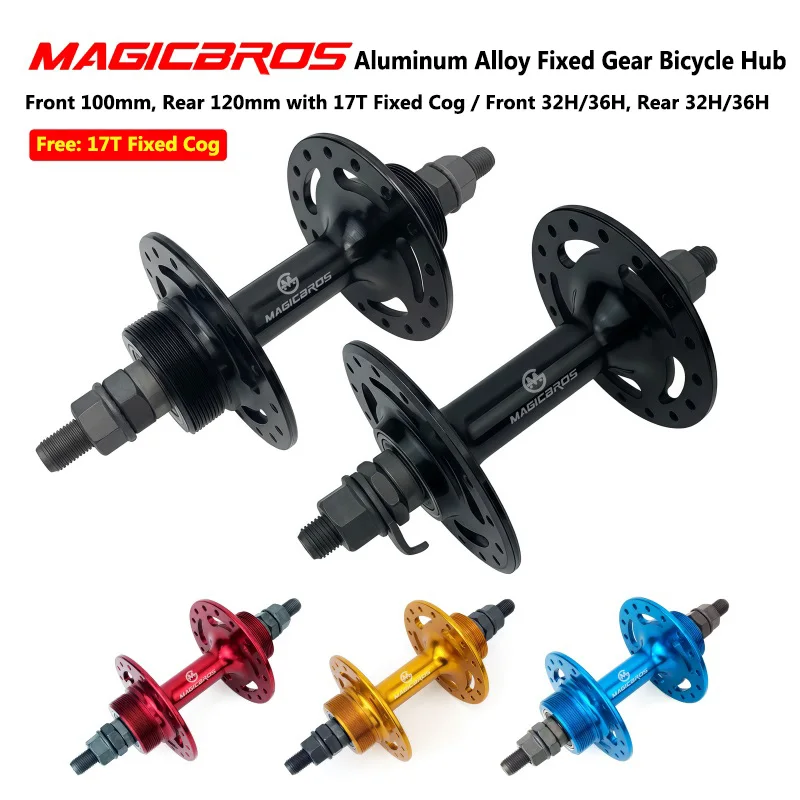 

Fixed Gear Flip-Flop Bicycle Hub Set Front 100mm/Rear 120mm 2 Sealed Bearings 32/36H for Single Speed Track Bike Wheels Building