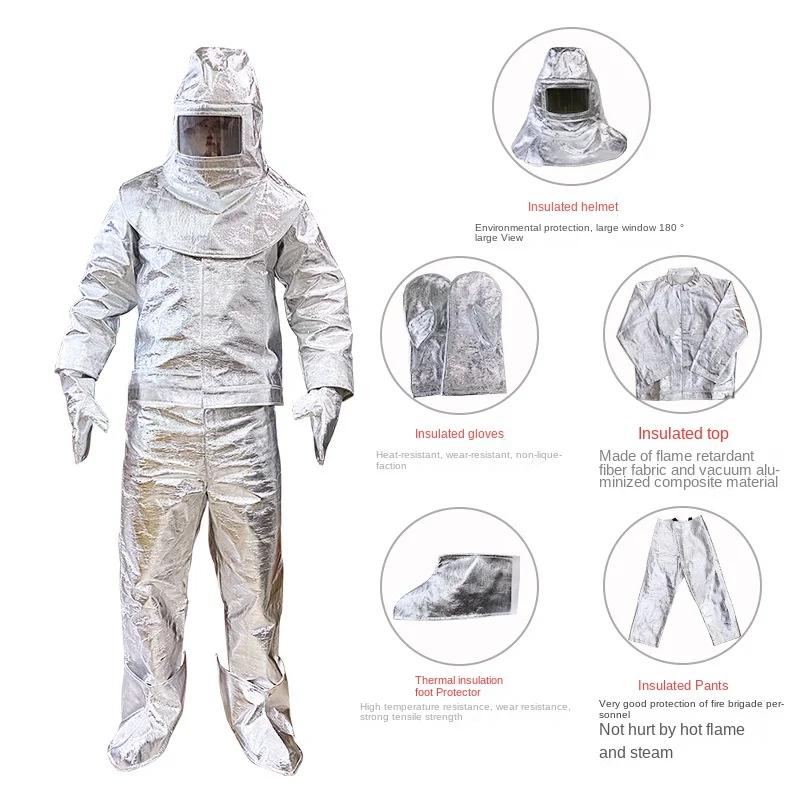 Fire Fighting Heat Protective Clothing High Temperature Resistance Fireproof Clothes Anti Scalding Radiation Protection Clothing